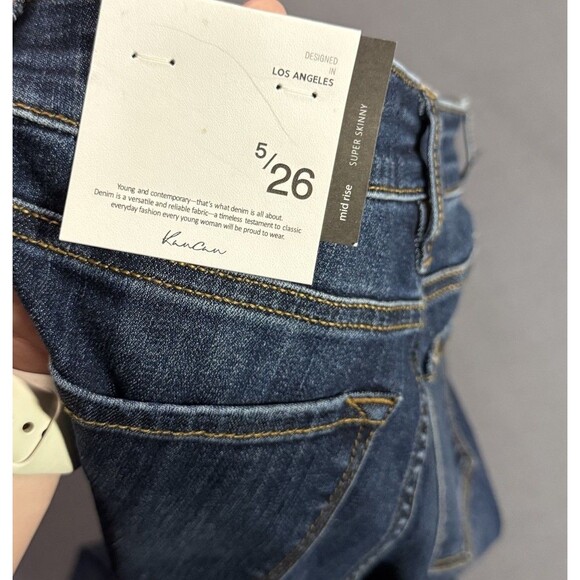 Kancan Jeans Womens 5/26 Mid Rise Super Skinny Distressed KC11237D - Picture 8 of 12